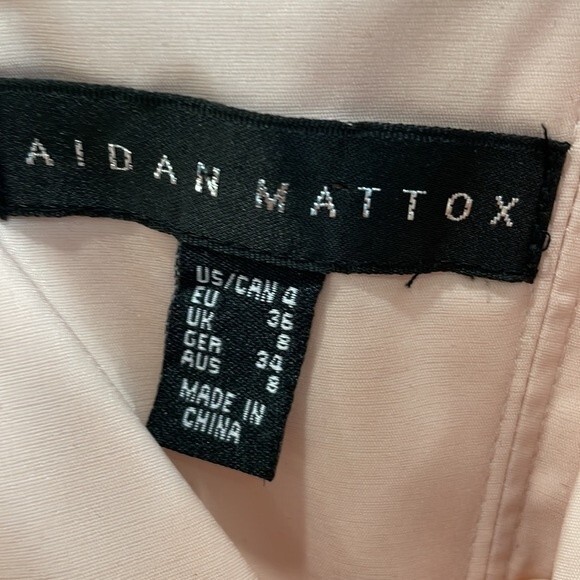 Aidan Mattox Light Pink Lace Bodice Tulle Skirt Mini Dress Size 4 - Picture 6 of 10